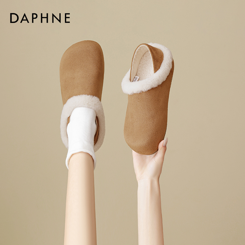 达芙妮加绒勃肯雪地靴女内增高