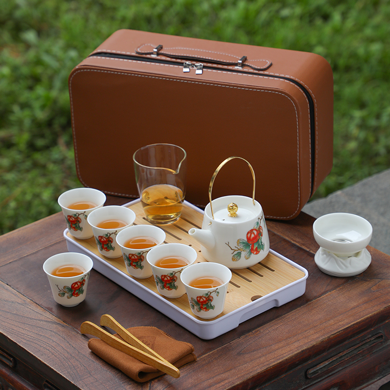 茶瓷汇羊脂玉旅行茶具办公室户外