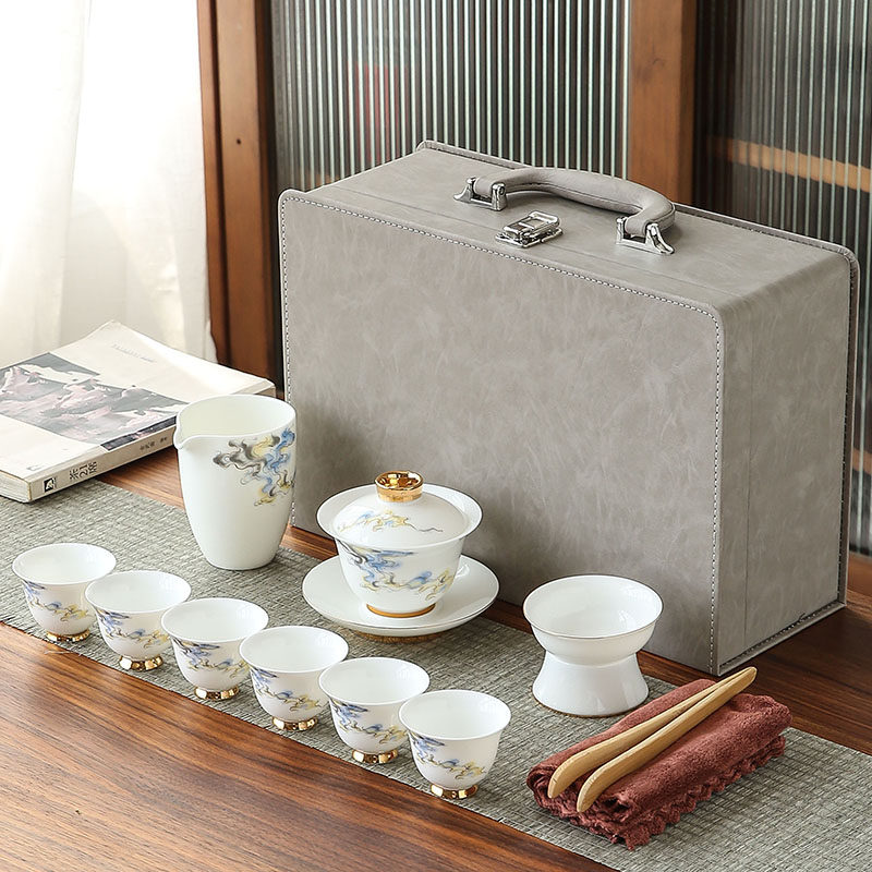 茶瓷汇轻奢旅行茶具套装便携式户外收纳车载简易盖碗泡茶小套中式