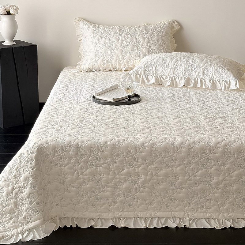 2025新款法式天丝棉床盖三件套四季通用绗缝夹棉床单榻榻米炕盖,床上用品,床盖,淘宝优惠券,粉丝福利购,淘宝优惠卷