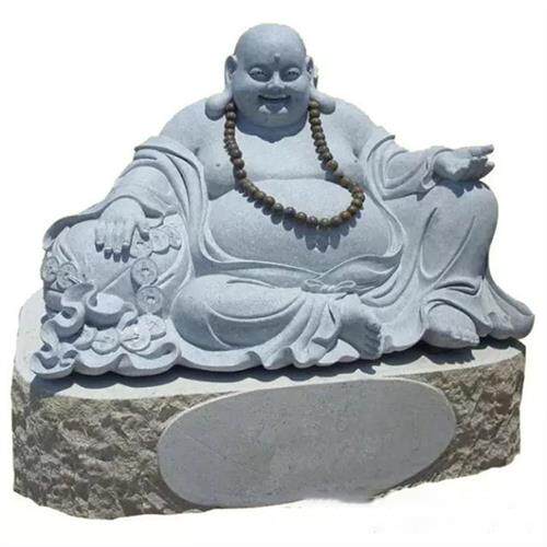 厂家石雕人物雕像寺庙公园石佛像雕塑摆件汉白玉弥勒佛像