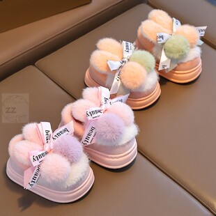 宝宝棉拖鞋冬季可爱卡通男女童室内保暖家居幼儿防滑儿童包跟棉鞋