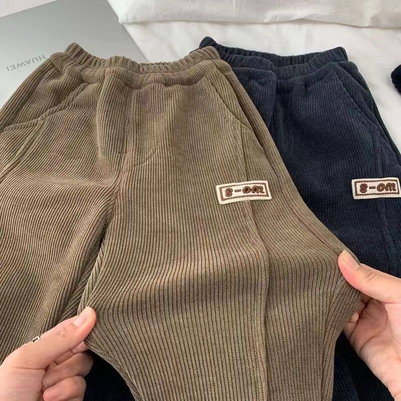 男童灯芯绒裤子秋冬季加