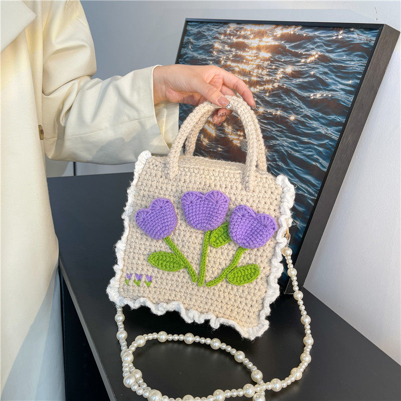 小方包郁金香欧美时尚编织包