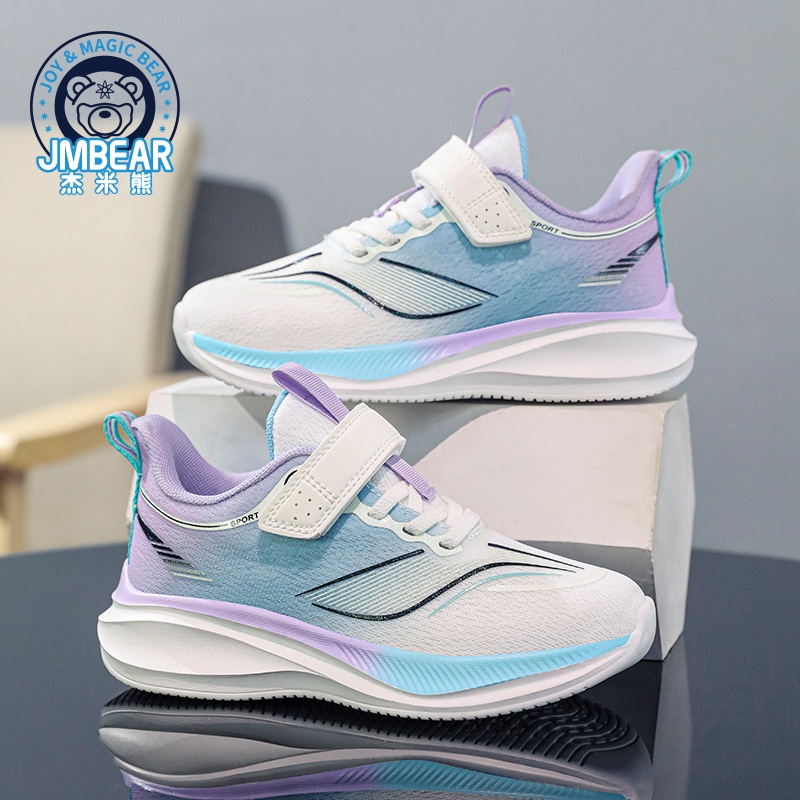杰米熊童鞋2025春秋款男女童魔术贴运动鞋儿童休闲鞋网面轻便透气