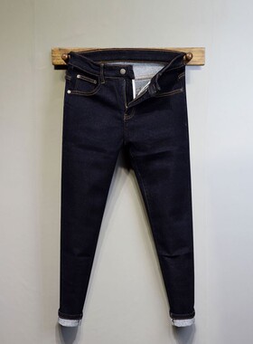 潮牌藏蓝色薄款牛仔长裤男士春秋2025新款简约百搭青年弹力小脚裤