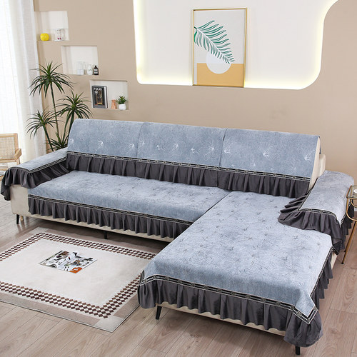 雪尼尔四季通用防滑沙发垫套罩子