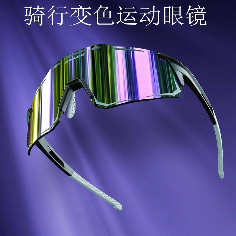ENLEE自行车骑行眼镜 户外太阳镜 炫彩电镀偏光无框镜 防风镜跑步