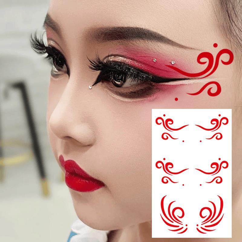儿童成人舞台表演出用脸部彩绘贴纸防水持久眼角贴花眼尾花钿