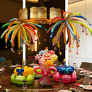 烟花长条气球生日派对挂布条幅创意儿童男女孩装 饰布置多巴胺彩色