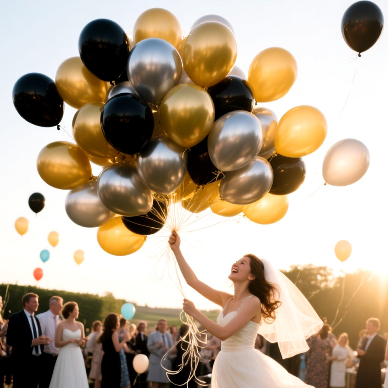 网红生日派对银色空飘防爆氦气球