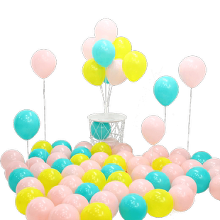 马卡龙生日彩色气球装饰儿童卡通加厚防爆结婚场景布置批发