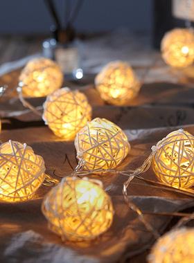 藤球小彩灯闪灯串灯满天星少女心房间装饰网红灯卧室布置星星灯串