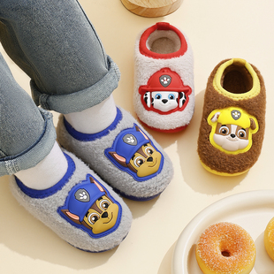 汪汪队儿童棉鞋2025新款冬室内包跟防滑棉拖鞋男童女孩毛毛托拖鞋