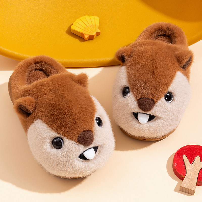 儿童棉拖鞋创意卡通7-13岁棉鞋男中大童保暖防滑软底家居包跟棉鞋