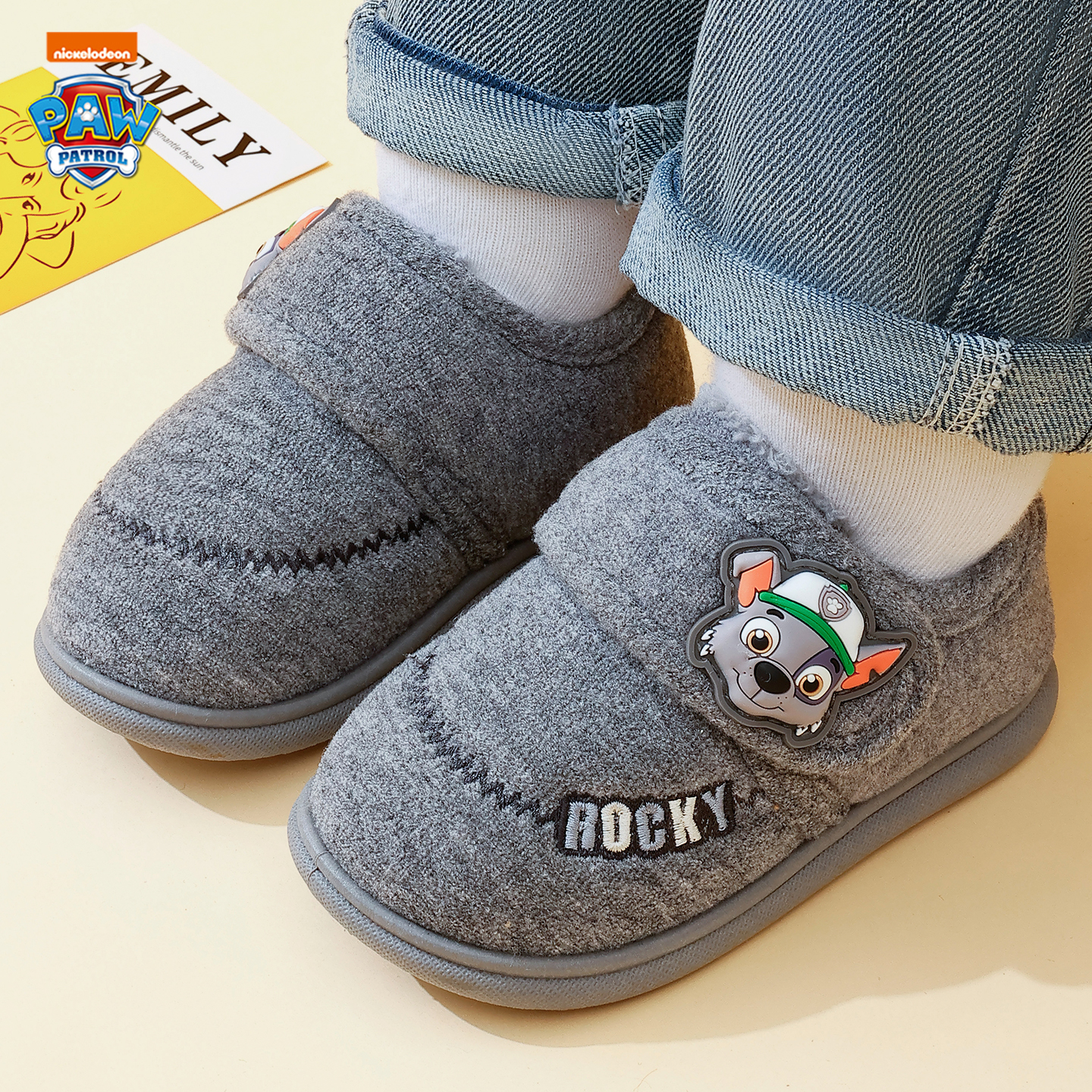 汪汪队儿童冬季卡通保暖加绒棉鞋