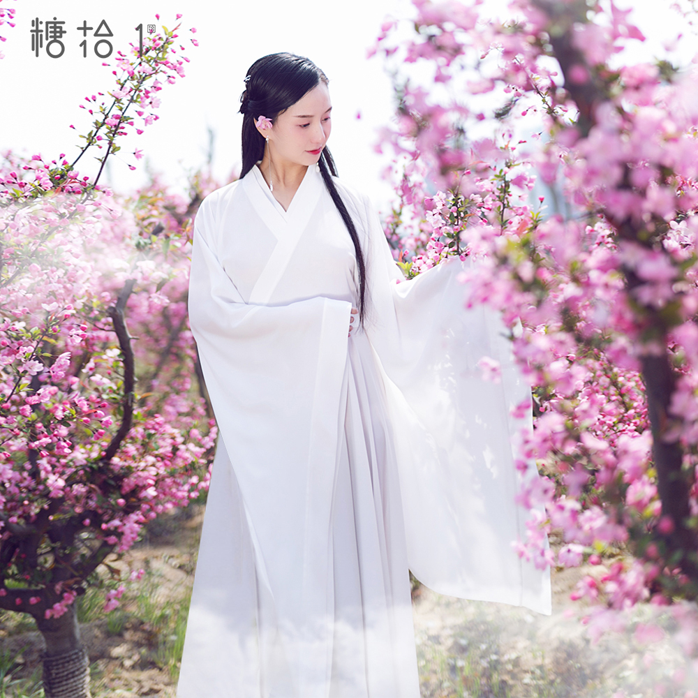 双层领，复古大广袖 大裙摆 后中隐形拉链