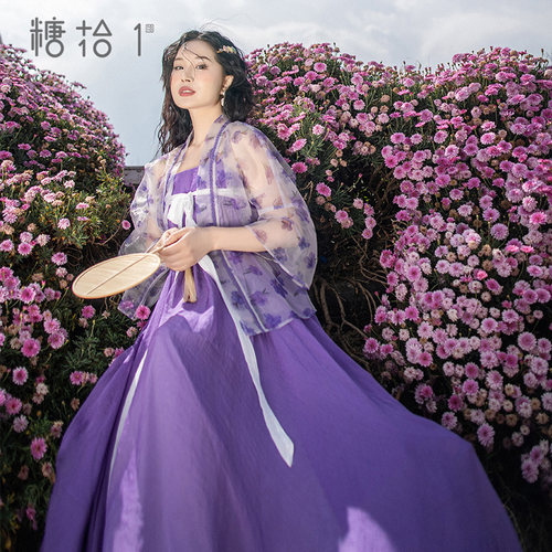 印花蕾丝开衫雪纺无袖连衣裙