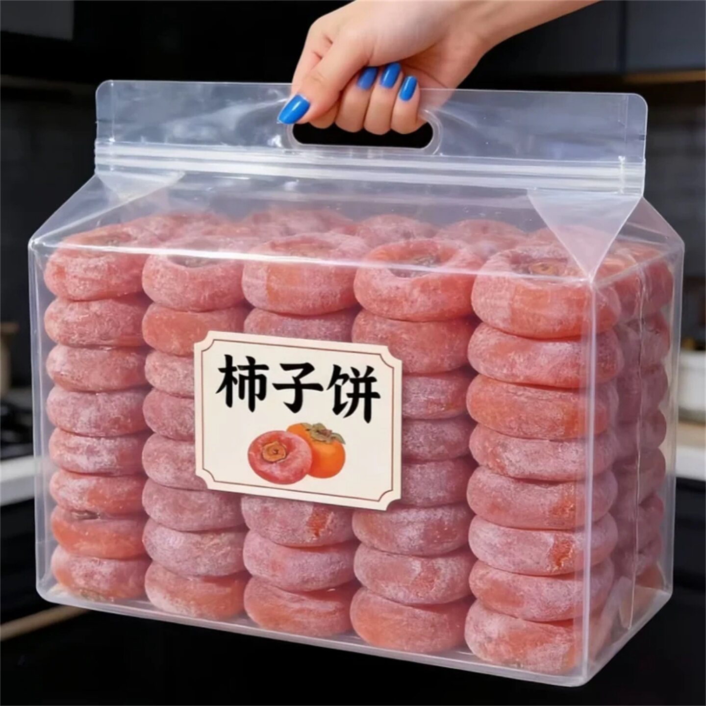 柿子富平5斤装特产级独立包装袋子官方旗舰店当季新鲜整箱柿饼