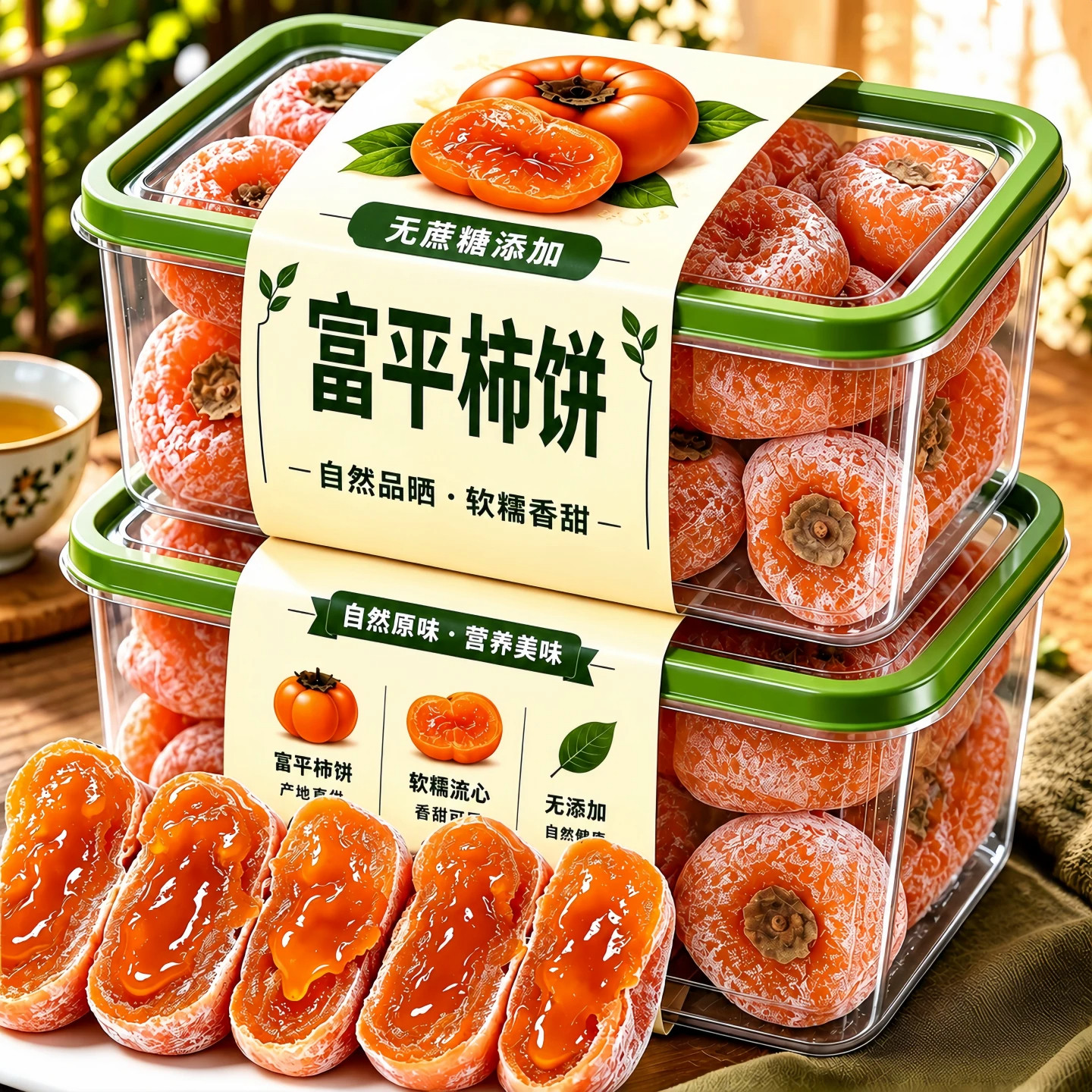 新鲜柿饼独立包装农家自制柿子饼柿干柿子干非富平吊柿饼袋装流心