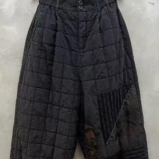 小红分享-古蘭木-冬季半松紧休闲做旧棉裤3219