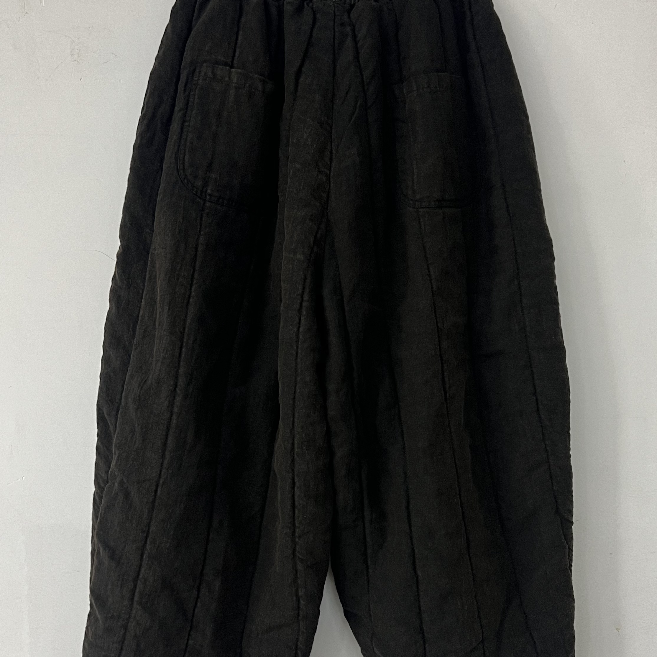 衣秋白-351111新款全松紧抽绳亚麻棉裤（长93围150）