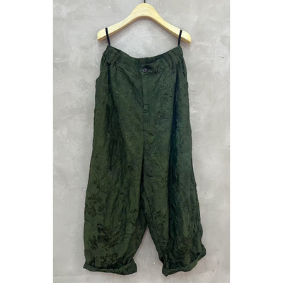 古澜木7231新款半松紧拉链双层休闲裤