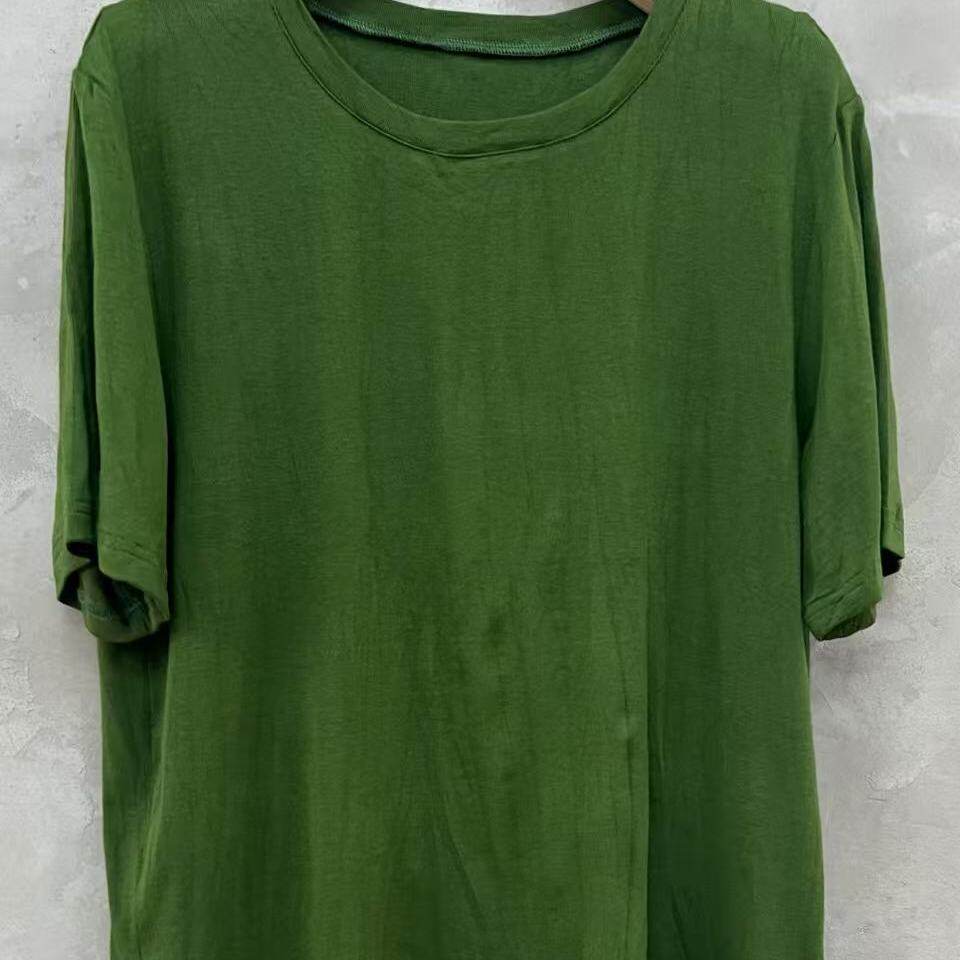 小红分享-古蘭木-圆领做旧休闲薄款T恤7026