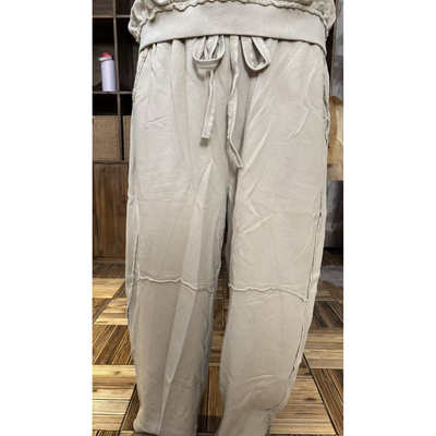 古澜木-188760全松紧拼接单层棉卫裤（长100围145）