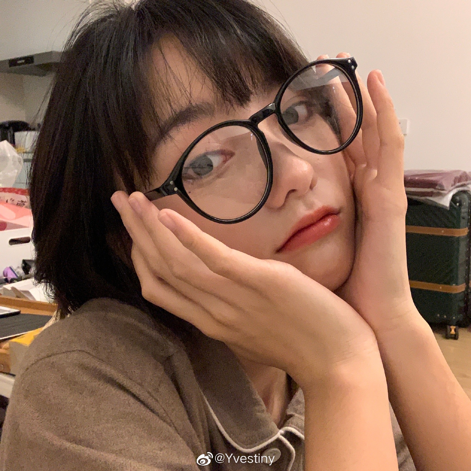 复古圆框平光镜素颜神器黑框眼镜女韩版潮大脸显瘦眼睛框可配近视