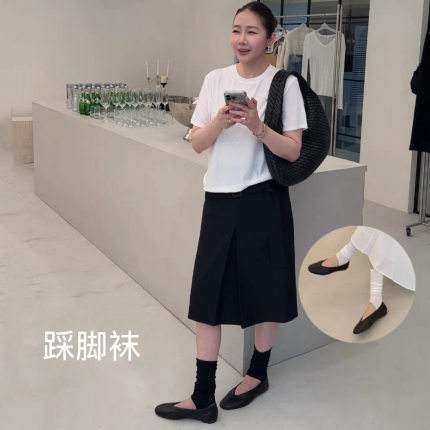 widelia2026新款韩系小众踩脚袜套芭蕾风美腿袜中筒堆堆袜踩踩袜