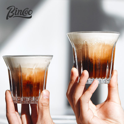 Bincoo咖啡拿铁杯经典竖棱设计