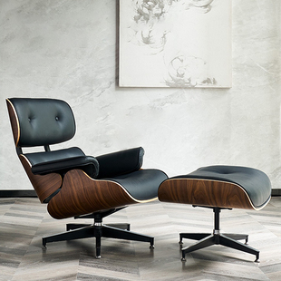 伊姆斯躺椅原版eames椅子沙发椅轻奢高端 真皮单人设计师款休闲椅