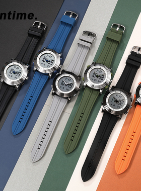 【2022新品】Funtime电子表学生双显LED潮流多色硅胶大表盘男女款