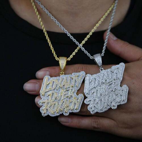 Loyalty Over Royalty Pendant Hip Hop Grillz Jewelry for Men
