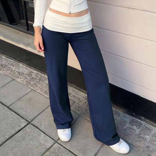 Women's Colorblock Low Waist Straight Leg Pants Fashion