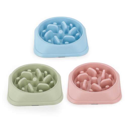 1Pc 3Color Size Optional Pet Slow Feeder Bowl AntiTip