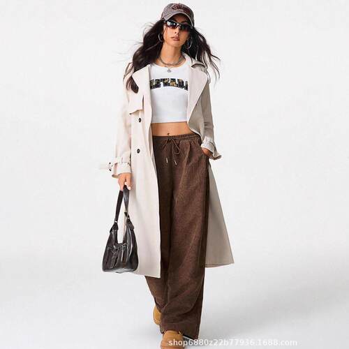 A new women's lazy high-rise casual versatile draped