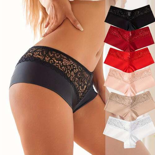 6-Pack Elegant Nylon Brts & Boxers for Women90% Nylon