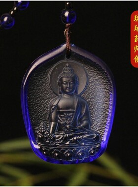 2026古法琉璃佛像吊坠滴水药师佛挂件结缘绿度母毛衣链礼品观音佛