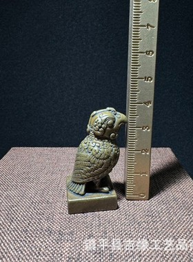 2026黄铜子乍弄鸟尊桌面摆件仿古文玩平底鸟印料印章