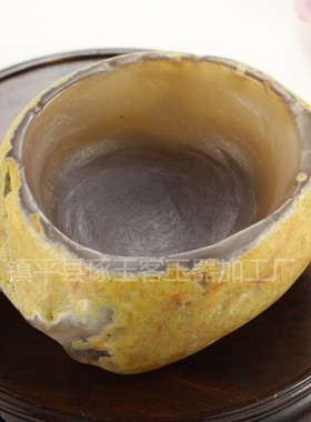 2026跑江湖地摊玉器 玛瑙烟灰缸带皮原色玉髓原石摆件摆件