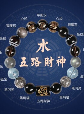 2026五行缺木补木喜用木绿色手链男女款天然水晶多宝财神手串平衡