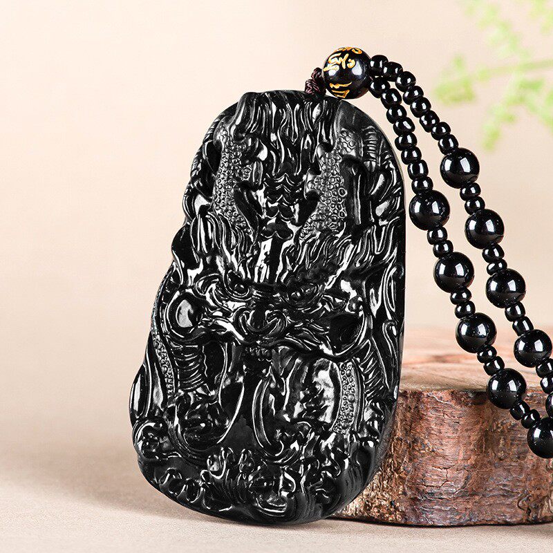 2026天然a货翡翠墨翠霸气龙王龙牌玉石吊坠生肖龙冰种挂件男女款