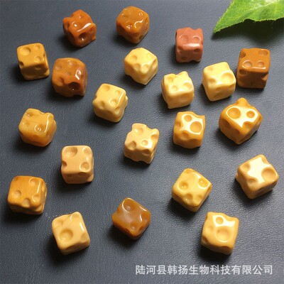 2025尚无界 天然缅黄方形奶酪 diy文玩配饰手串佛珠项链配饰配件