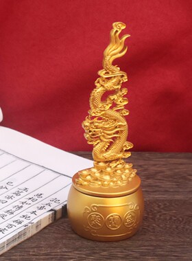 2026龙转聚宝盆转转工艺品摆件新中式客厅家居办公室玄关装饰品民