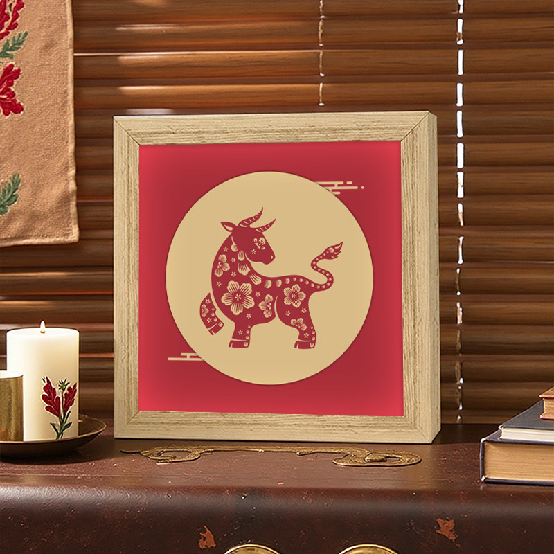 十二生肖灯光画鼠牛虎兔龙蛇马羊猴鸡狗猪小夜灯蓝牙音响发光摆画