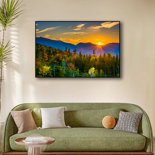 日出东方风景山水客厅沙发背景墙装饰画夕阳太阳旭日东升卧室挂画