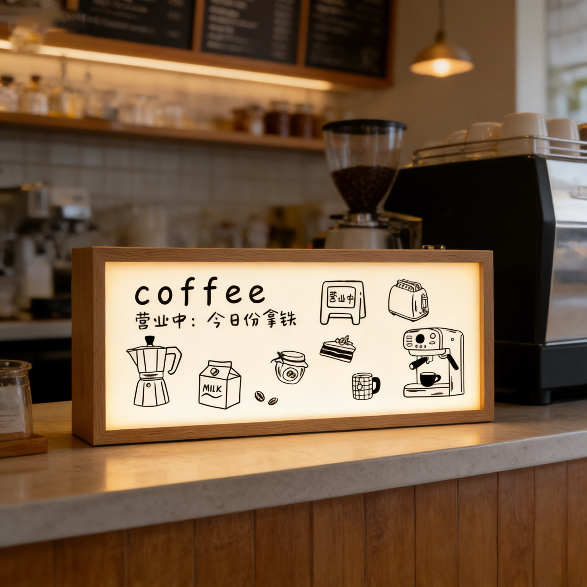 咖啡厅吧台桌面装饰摆件氛围灯小夜灯创意咖啡角布置灯牌开业礼物,家居饰品,现代装饰画,淘宝优惠券,粉丝福利购,淘宝优惠卷