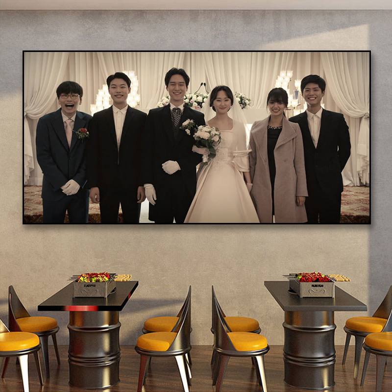 请回答1988全家福电影海报装饰画婚纱店挂画韩国烤肉店韩餐馆壁画